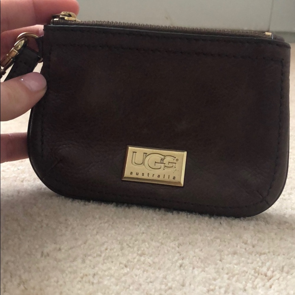 UGG Brown Leather Wristlet